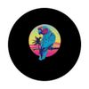 Blue Quaker Parrot Synthwave PopSockets Adhesive PopGrip