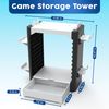 Skywin Game Storage Tower Compatible With Nintendo Switch Stand Holder, Game Disk Rack, Controller Organizer, Switch Holder Stand for Gamers (White)