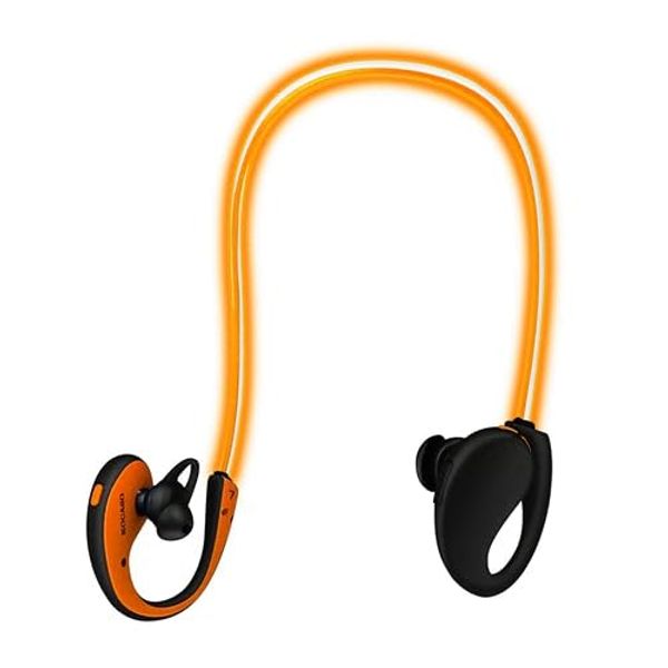 [Pack of 2] Wireless Sports Headsets Wireless V4.1 Neckband Earphones HD Stereo Sweat-Proof Headphones Earbuds w/LED Light Mic 8Hrs Work Running