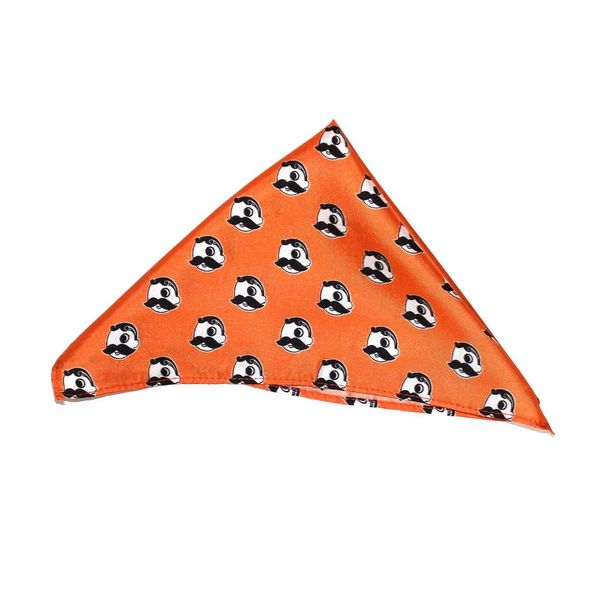 Embroidered Natty Boh Logo Pattern (Orange) / Pocket Square - Orange