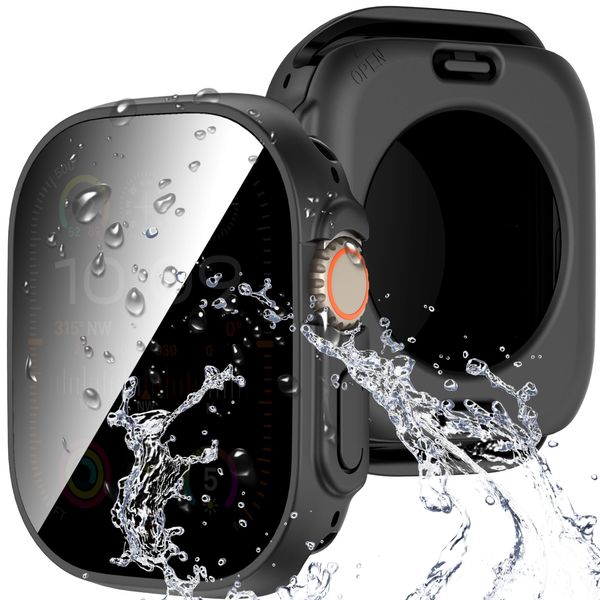 Diruite Screen Protector for Apple Watch Ultra 2/Ultra 49mm Case Anti-Spy,Privacy Tempered Glass Hard PC Waterproof Scratch-Resistant Cover for iWatch Ultra 2/Ultra 49mm Cases