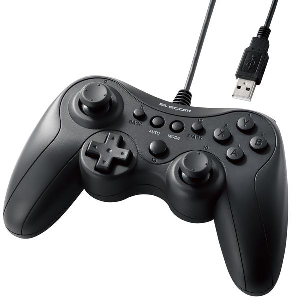 Elecom JC-GP20XBK Wired Gamepad, Xinput, Xbox System, Continuous Fire, Switch between Stick Modes, Lightweight, Black