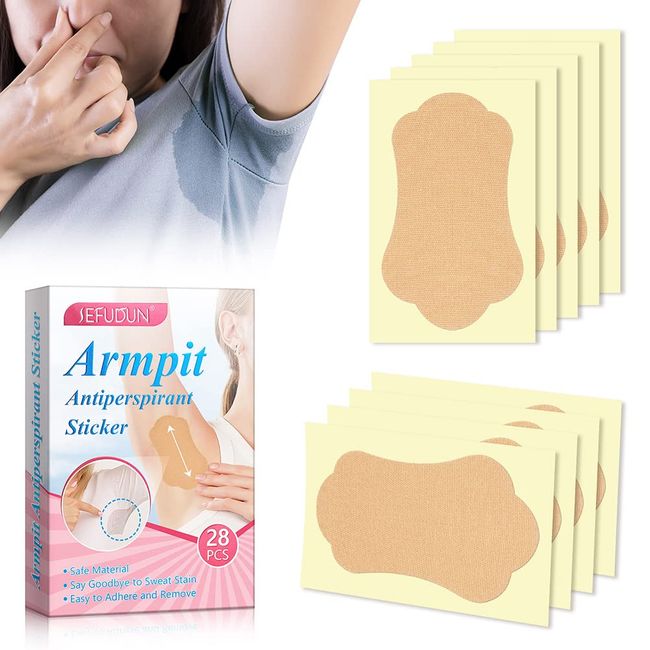 kekafu 28 PCS Underarm Sweat Pads- Disposable Armpit Sweat Pads to Fight Hyperhidrosis and Excessive Sweating for Women and Men - Non Visible Dress Guards/Shields Provides Armpit Protection