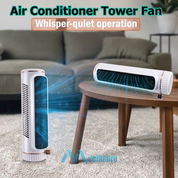 360° Air Cooling Portable Air Conditioner Desktop Tower Fan Quiet with 3 Speeds