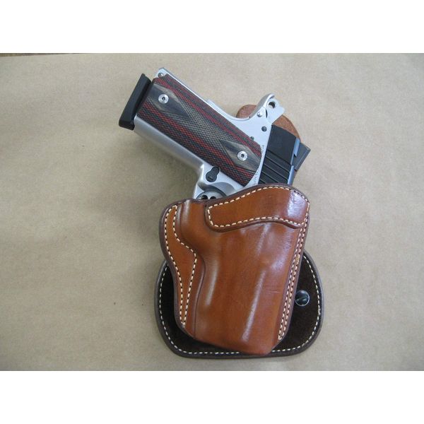 Springfield EMP 3" 1911 Compact OWB Azula All Leather Molded Paddle Holster CCW TAN RH