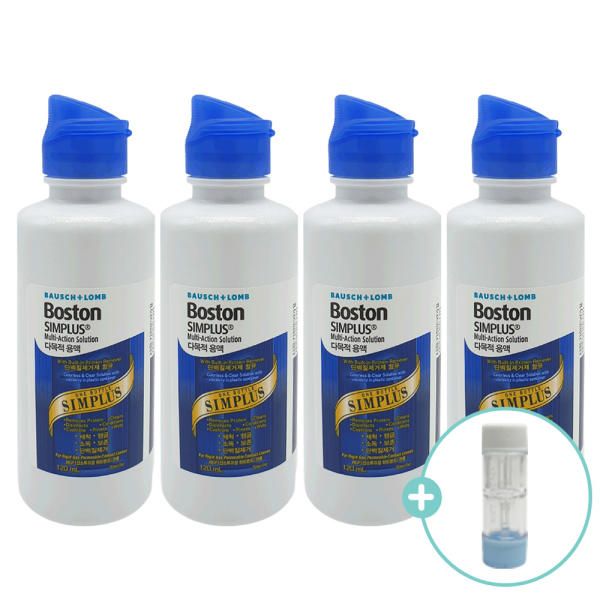 Boston Simplex 120ml x4 + Hard Lens Case Dream Lens Cleaning Liquid