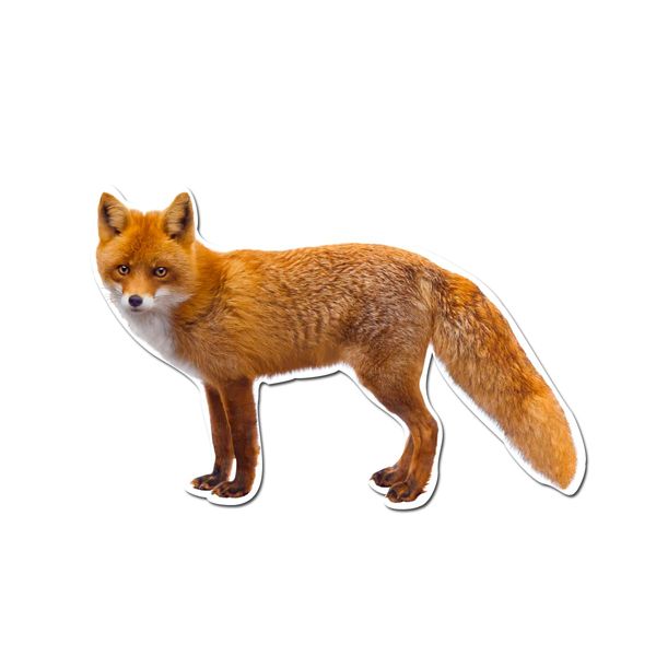 Bright Red Fox 7 inch Static Cling