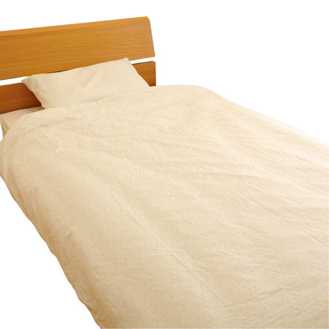 Showa Nishikawa 2240176439237 KOLMIO Futon Cover, Double Size, Beige, 74.8 x 82.7 inches (190 x 210 cm), Satin, Quick Drying, Simple, Cute