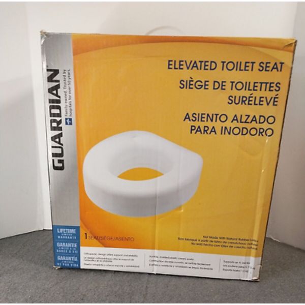 Guardian Elevated Toilet Seat W/ Orthopedic Design To Offer Support & Stability