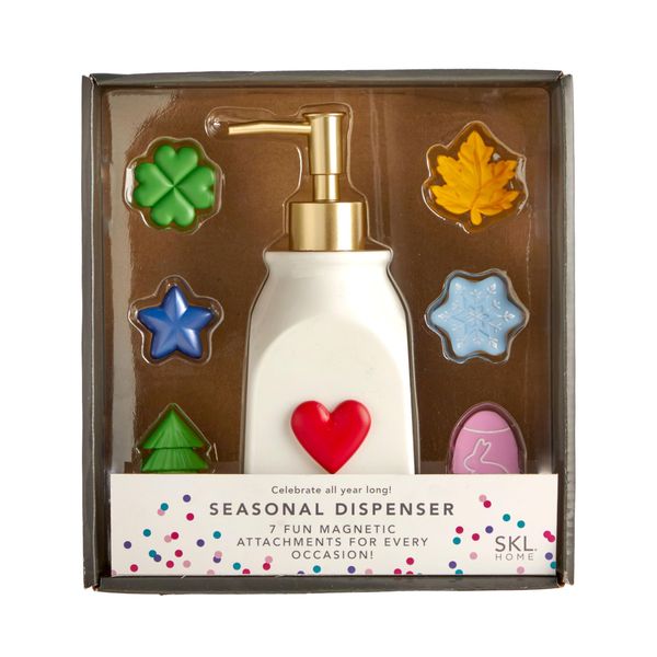 SKL Home Seasonal Soap/Lotion Dispenser Gift Set with 7 Interchangeable ...