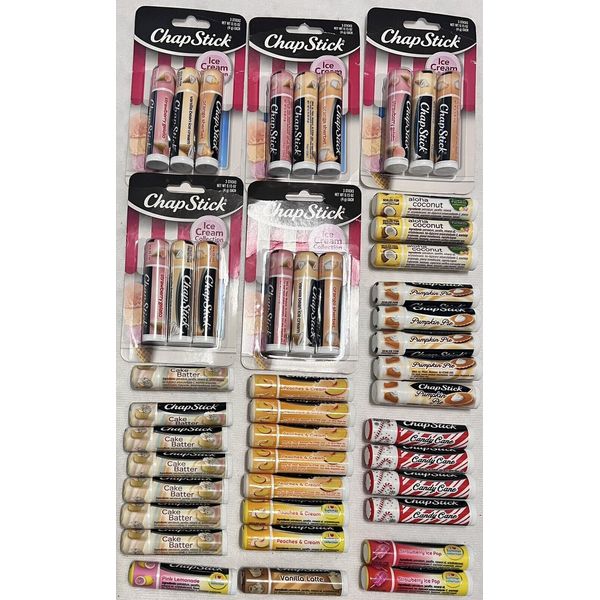 ChapStick X45 Pc Ice Cream, Lemonade, Cake Batter, Peaches & Cream, Pumpkin Pie