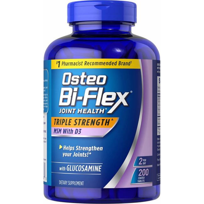 200 Tablets SEALED OSTEO BI-FLEX Triple Strength Glucosamine MSM D3 EXP 1/2026