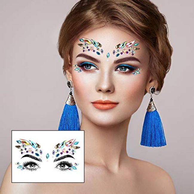 Sparkle and Shine at Festivals with Face Jewels and Rhinestones