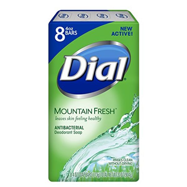 Dial Antibacterial Bar Soap, Refresh & Renew, Mountain Fresh, 4 oz, 8 Bars