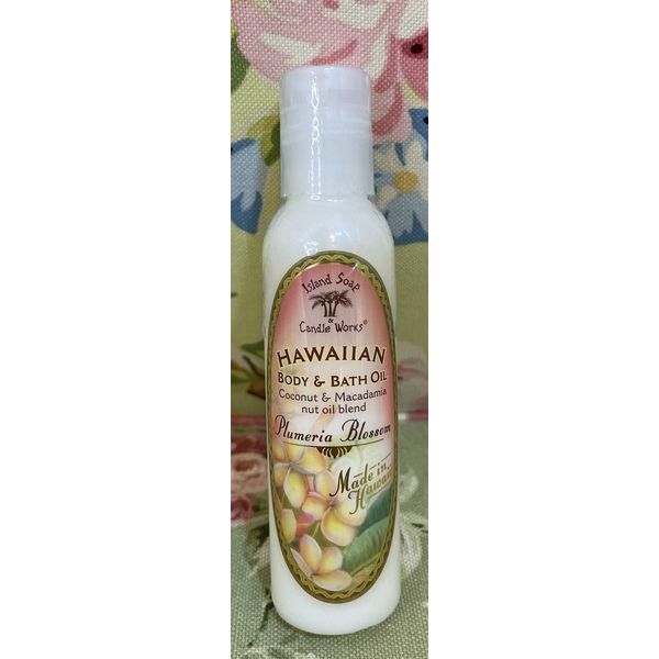 Island Soap & Candle Hawaiian PLUMERIA BLOSSOM Body Bath Massage Oil 4.5 fl oz