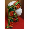 Green/Orange Kente Print Headband/Neckt