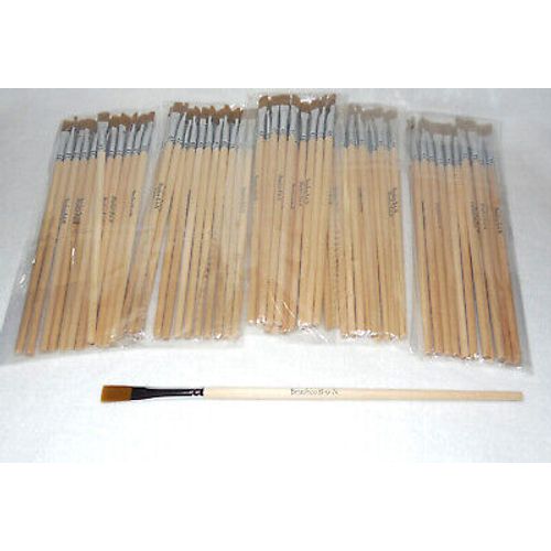 60 New Brushco B-6-N Paint Brushes Synthetic Artist 7" Nickle Plated Brass Furru