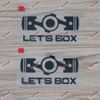 2 Black 4" Let's Box Boxer Flat 4 Decal Sticker for Subaru STI WRX