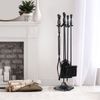 5 Pieces Fireplace Tools Sets Wrought Iron Firewood Kit w/ Handle Durable Tools