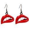 Bluebubble VAMPIRE KISS Red Hot Lips Dangle Earrings on Gift Card