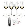 Riedel Performance Sauvignon Blanc Glass 15 oz 4 Pack with Wine Pourer Bundle