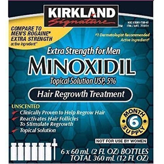 144 MONTHS KIRKLAND GENERIC MINOXIDIL 5% MENS HAIR LOSS REGROWTH EXTRA STRENGTH