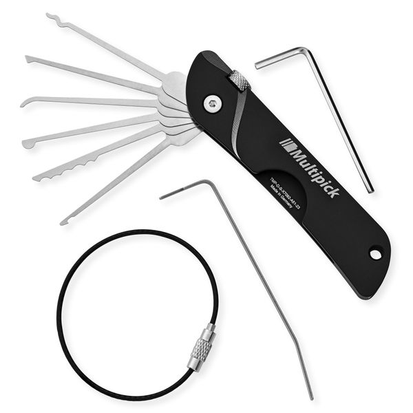Jackknife Pocket Lock Pick Set | Multipick Black | Finest High Quality Locksmith Tools made in Germany