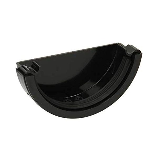 POLYPIPE RR107 Black External Stopend for 112mm Half Round guttering System