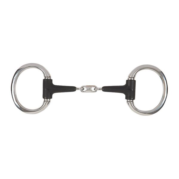 Shires Equikind Plus Eggbutt Peanut Link Bit 5 inch Silver Black