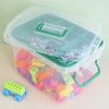 Lesbin Clear First Aid Box Organizer 2 Layers with Compartments, Plastic Handle Storage Box