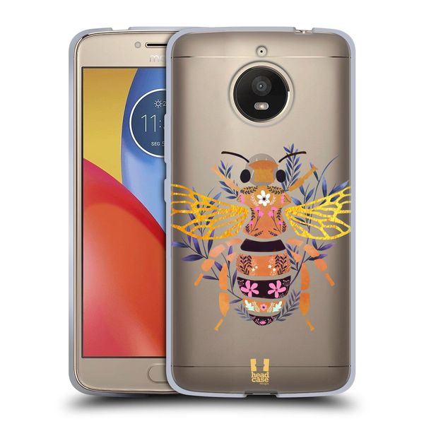 Head Case Designs Bee Bugs And Floral Soft Gel Case Compatible With Motorola Moto E4 Plus