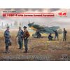 ICM ICM48805 1:48-Bf 109F-4 mit deutschem Bodenpersonal
