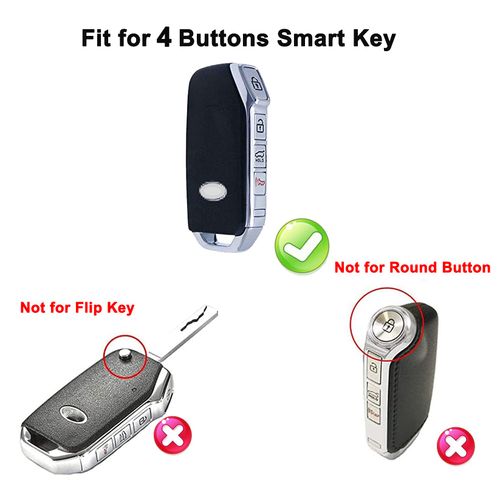 Muxkenper Key Fob Cover Case Fit for Kia Ceed Cerato Forte Niro Seltos Sorento Soul Sportage Telluride K5 Keyless Entry Remote Case Holder ABS Carbon Fiber Pattern (4 Buttons, Red)