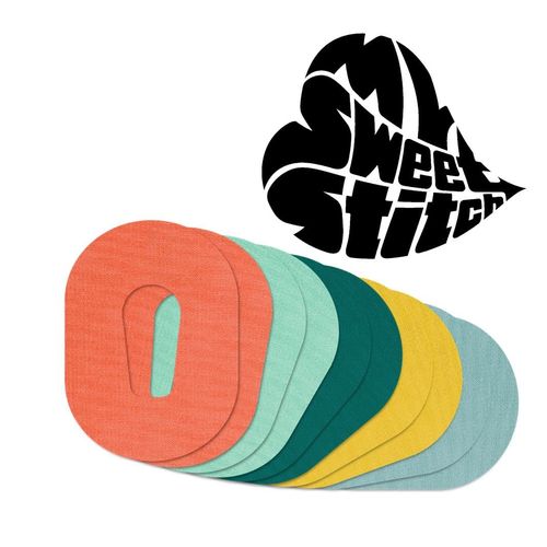 MySweetStitch | Patch for Dexcom G6 Sensor Waterproof, Breathable and Skin Friendly (10 Pieces) | Made in Germany | Outside Ø 70 x 55mm | Pastel