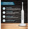 Sonic Electric Toothbrush for Adults with 5 Toothbrush Replacement Heads, 3 Brushing Modes & 2 Minutes Built-in Timer, Travel Toothbrushes with Inductive Charging, Rechargeable toothbrush | White