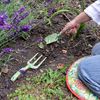 Fork and Trowel Garden Tool Set - William Morris Jasmine Design, Green