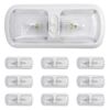10 PACK RV 12v interior light w/switch Clear DOUBLE DOME Camper Trailer RV