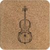 'Cello Instrument' Square Cork Trivet/Pot Stand (TR00027755)