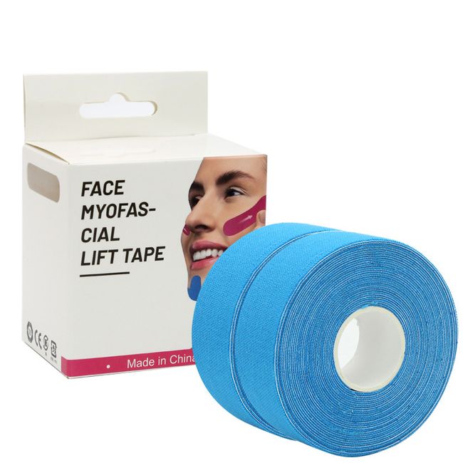 Kindmax Kinesiology Tape for Face V Line and Neck Eye Area Lifting Wrinkle Remover Tape Skin Color 2 Roll 2.5cm 5cm 5m