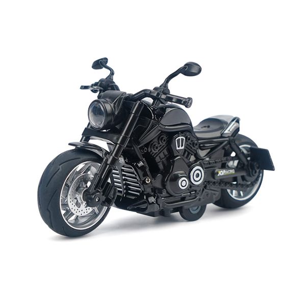 Ming You Pull Back Motorcycle Toys - Toy Motorcycle with Flashing Light up and Sounds for Aged 3+ Kids Christmas Birthday Gifts. (Black)