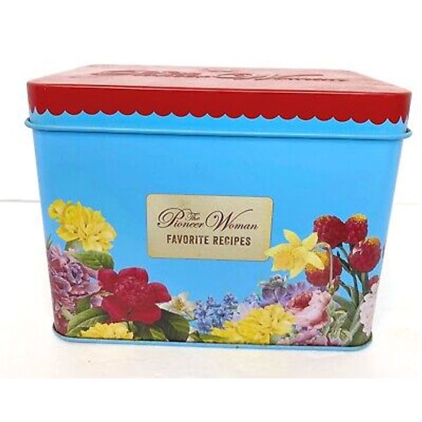 The Pioneer Woman Favorite Recipes Tin Recipe Box w/ Recipe Cards Ree Drummond