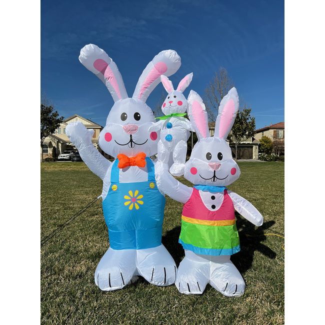 5 Foot Tall Easter Inflatable Party Bunny Bunnies Family - Yard Blow Up Decoration