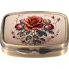 Pill Case Pill Box with Mirror Retro Pocket 2 Compartment Medicine Case