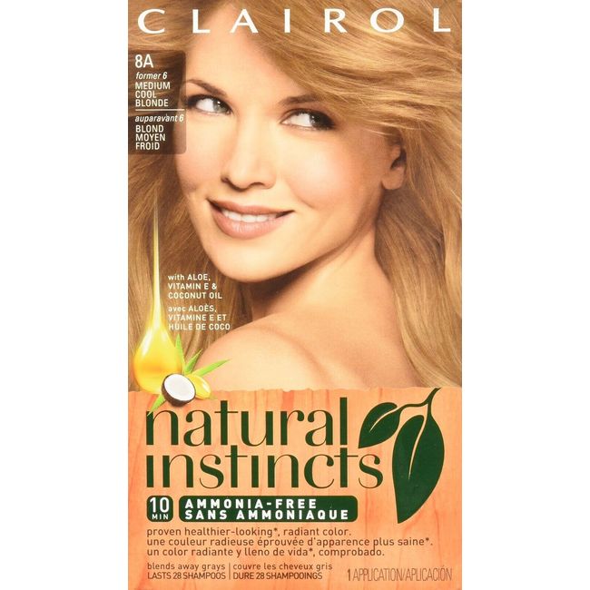 Clairol Natural Instincts 8A Former 6 Medium Cool Blonde Hair Color