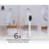 Pursonic Replacement Toothbrush Heads Charcoal Infused Bristles Compatible with Sonicare Electric Toothbrush 6 Pack