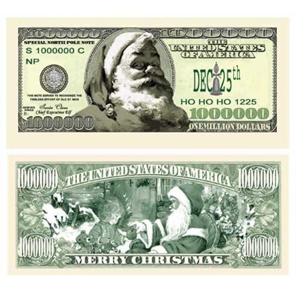(25) Modern Santa Claus Million Dollar Bill