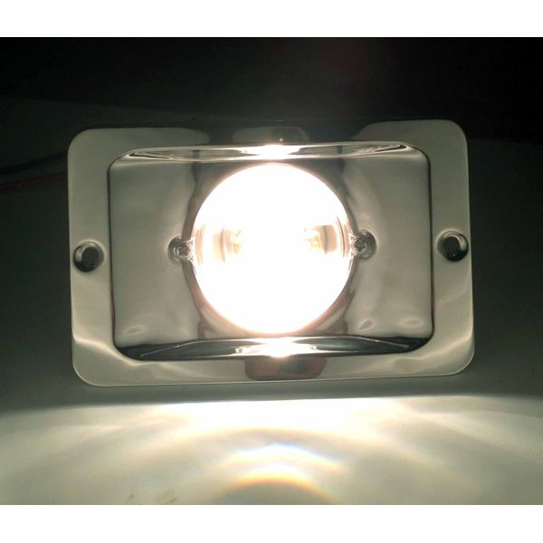 Marine Boat Stern Light Rectangular Stainless Steel SPASHPROOF Flush Mount