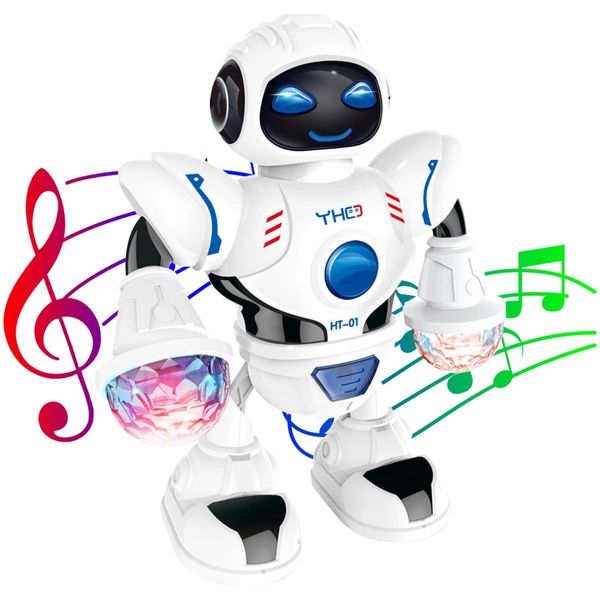 YATOSEEN Electronic Dancing Robot Toy Gift for Kids, with Musical and Disco Ball Colorful Lights, Robot Walking, Dancing, Singing, Birthday Gift for Boys Girls 4-12 Years