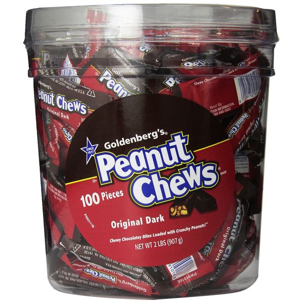 Peanut Chews Original Dark Candy, 2-Pound Tubs (Pack of 2)