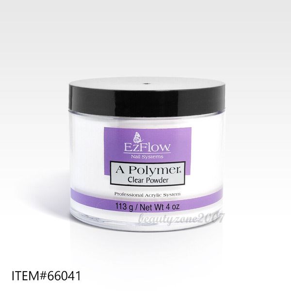 Ezflow Nail Acrylic Powder - Clear 4oz #66041